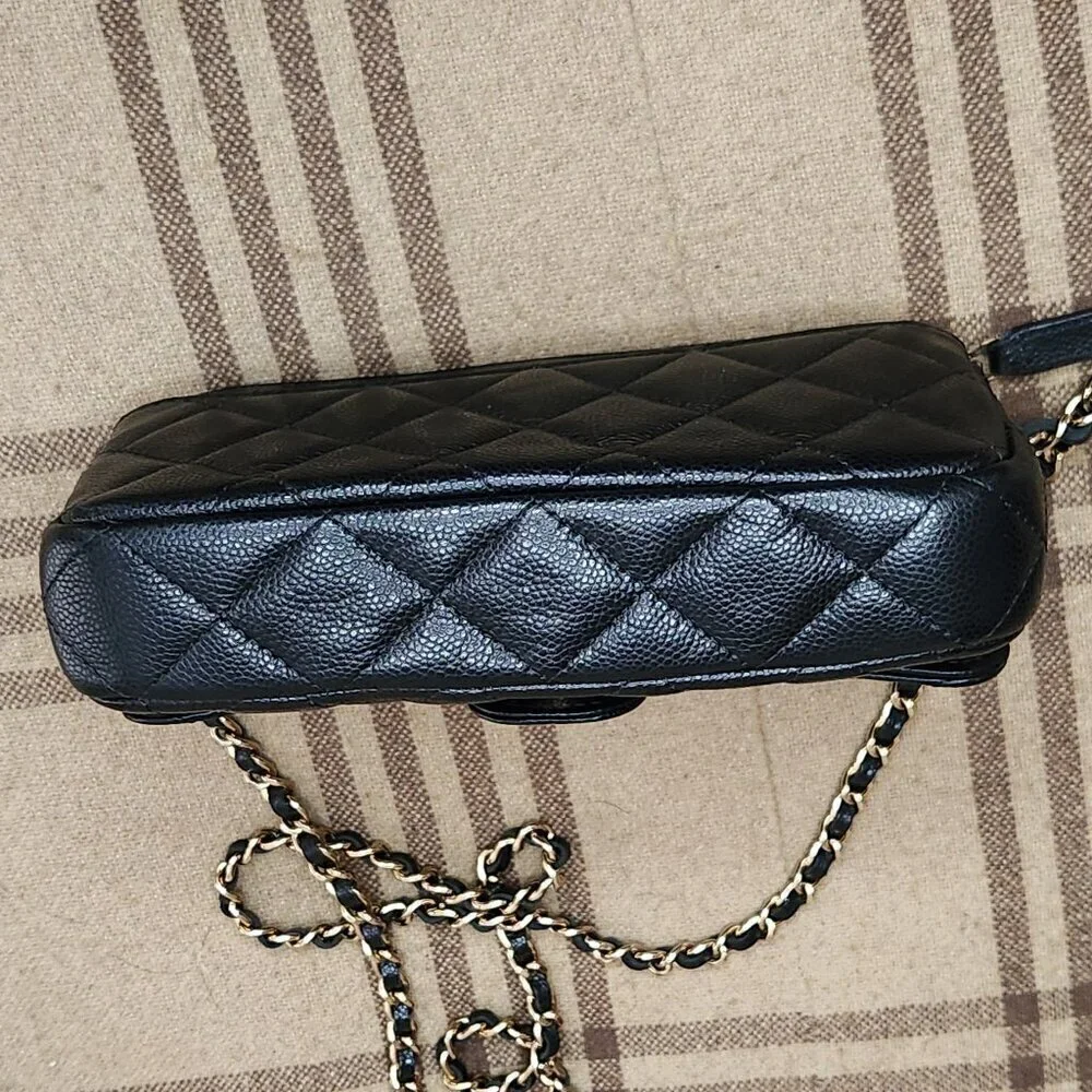 Chanel Black Wallet on Chain Leather Crossbody Bag, Authentic